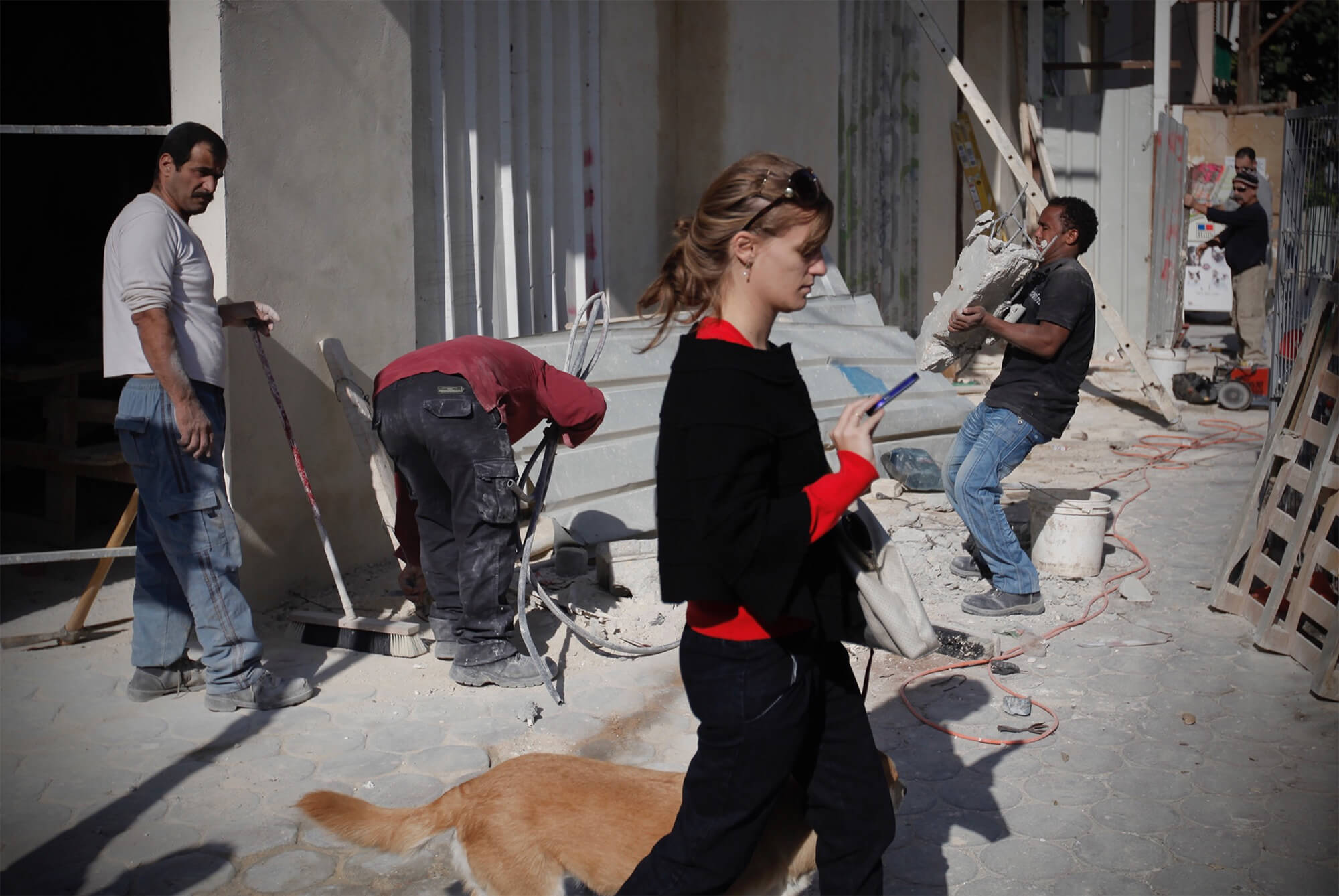 Gebäuderenovierung in der Schenkin-Straße im Zentrum Tel Avivs. Foto: Daniel Tchetchik<b class="textmedia__copyright"></b>