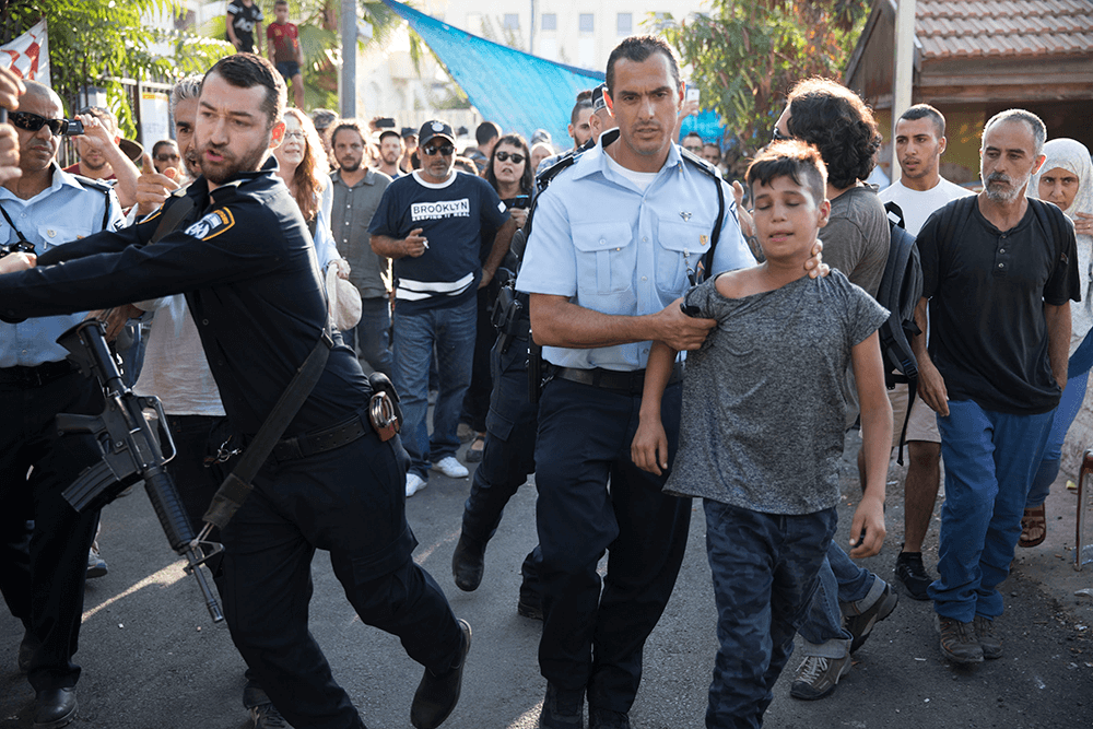 Proteste gegen die Räumung der Familie Schamasna in Scheich Dscharrah, September 2017. Foto: Activestills